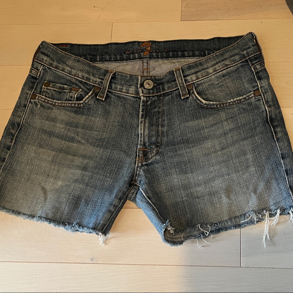 7 For All Mankind Distressed Denim Shorts